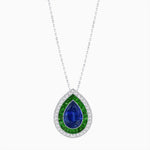 Load image into Gallery viewer, Art Deco Inspired Convertible Pear Double Halo Ring Pendant