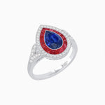 Load image into Gallery viewer, Art Deco Inspired Convertible Pear Double Halo Ring Pendant