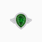 Load image into Gallery viewer, Art Deco Inspired Convertible Pear Double Halo Ring Pendant