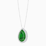 Load image into Gallery viewer, Art Deco Inspired Convertible Pear Double Halo Ring Pendant