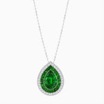 Load image into Gallery viewer, Art Deco Inspired Convertible Pear Double Halo Ring Pendant