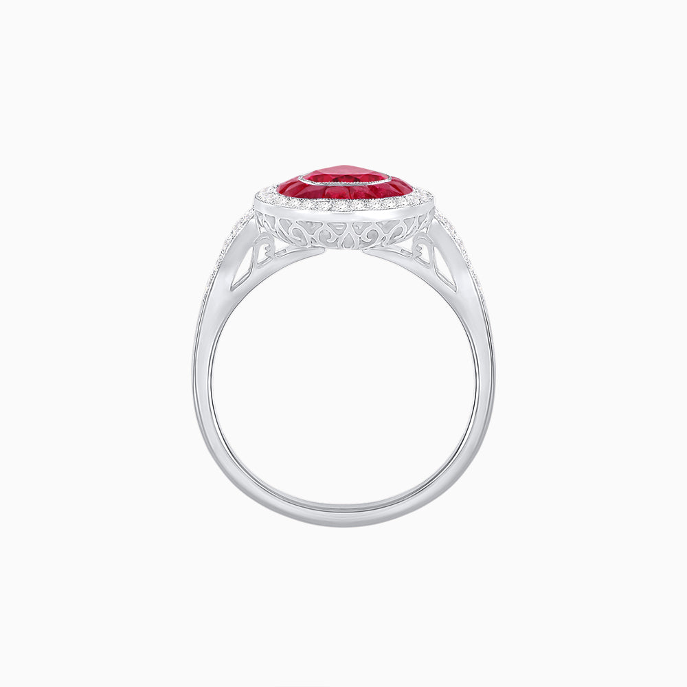Art Deco Inspired Convertible Pear Double Halo Ring Pendant