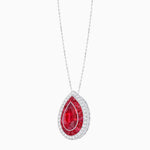 Load image into Gallery viewer, Art Deco Inspired Convertible Pear Double Halo Ring Pendant
