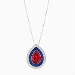 Load image into Gallery viewer, Art Deco Inspired Convertible Pear Double Halo Ring Pendant