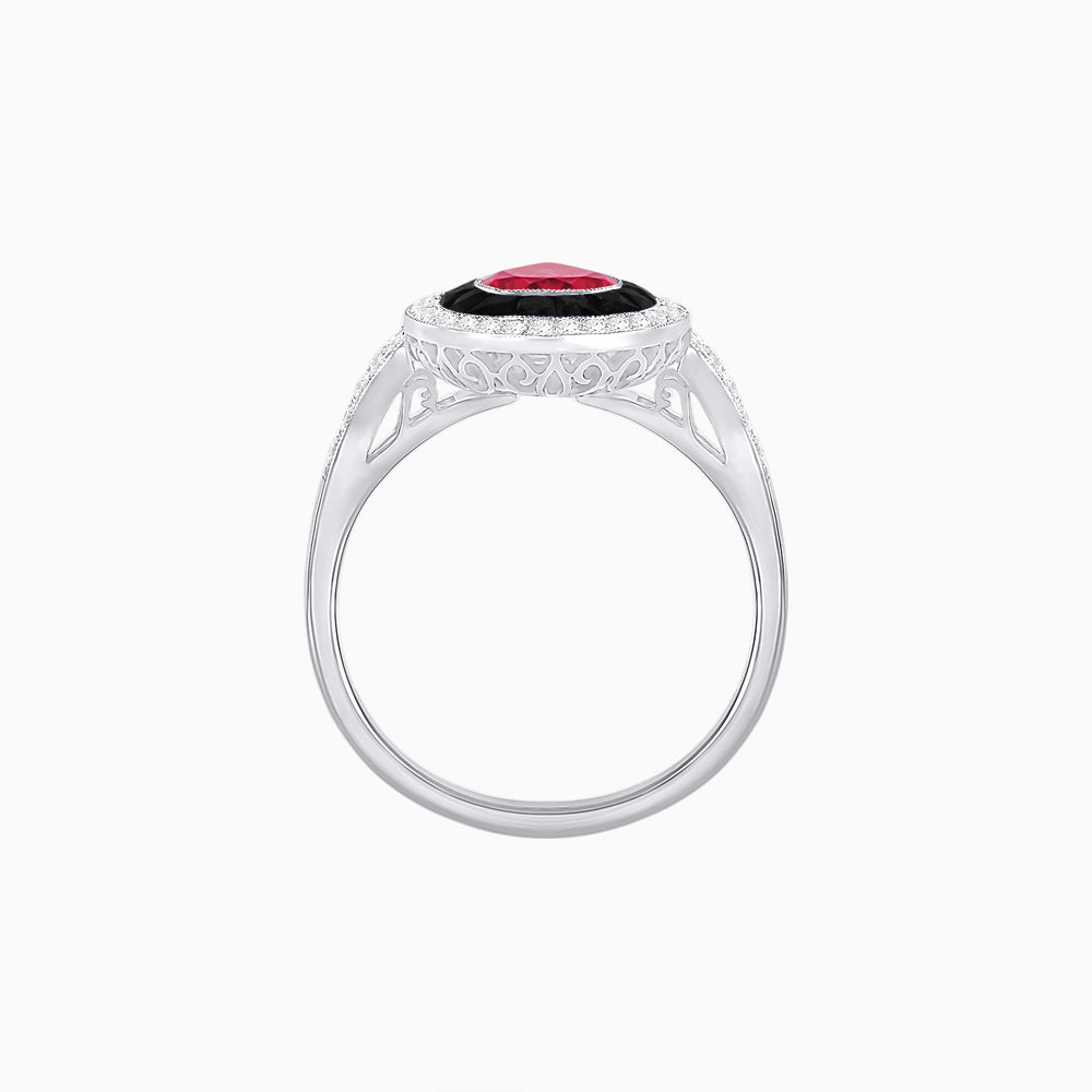Art Deco Inspired Convertible Pear Double Halo Ring Pendant