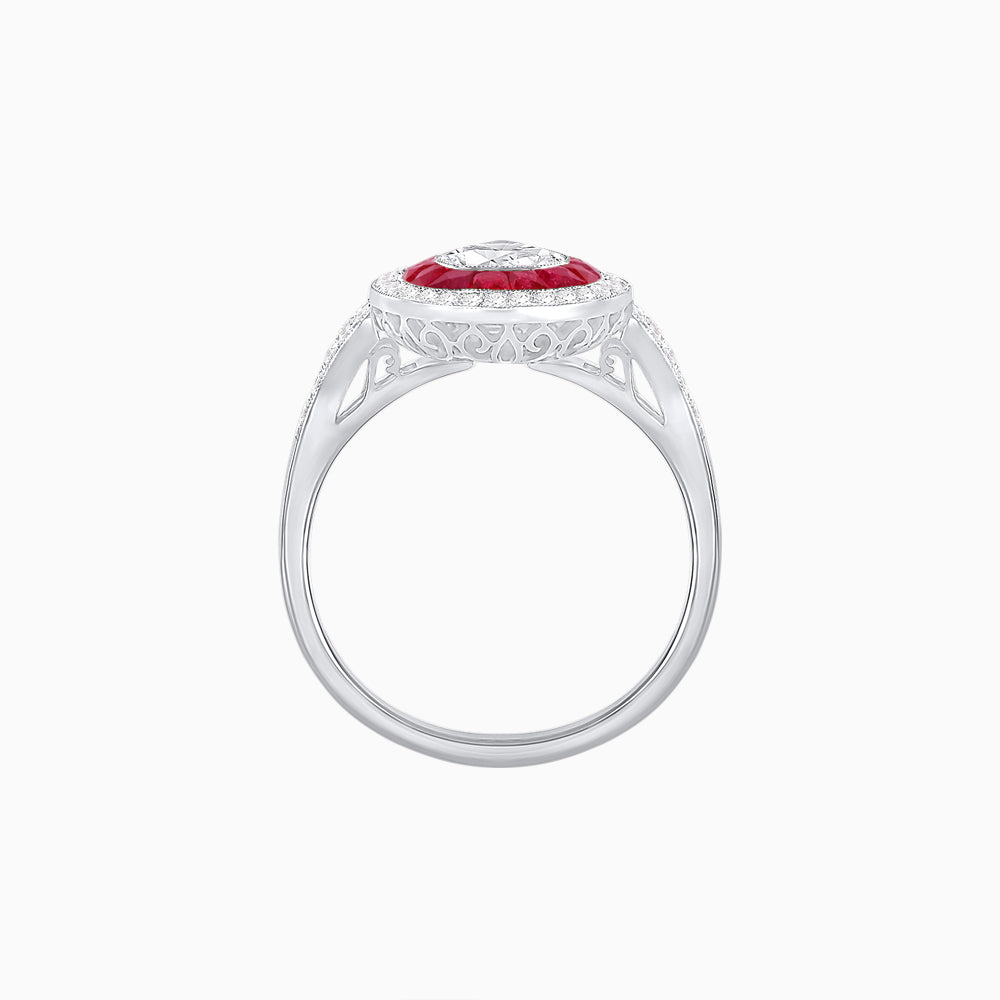 Art Deco Inspired Convertible Pear Double Halo Ring Pendant