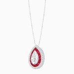 Load image into Gallery viewer, Art Deco Inspired Convertible Pear Double Halo Ring Pendant