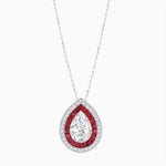 Load image into Gallery viewer, Art Deco Inspired Convertible Pear Double Halo Ring Pendant