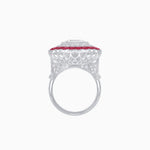 Load image into Gallery viewer, Art Deco Inspired Convertible Emerald Cut Double Halo Ring Pendant