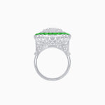 Load image into Gallery viewer, Art Deco Inspired Convertible Emerald Cut Double Halo Ring Pendant