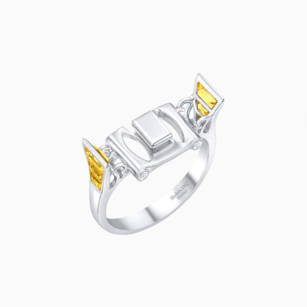 Art Deco Inspired Convertible Emerald Cut Double Halo Ring & Pendant