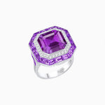 Load image into Gallery viewer, Art Deco Inspired Convertible Emerald Cut Double Halo Ring &amp; Pendant