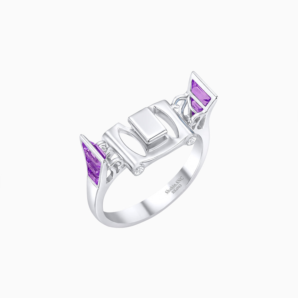 Art Deco Inspired Convertible Emerald Cut Double Halo Ring & Pendant