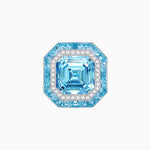 Load image into Gallery viewer, Art Deco Inspired Convertible Emerald Cut Double Halo Ring &amp; Pendant