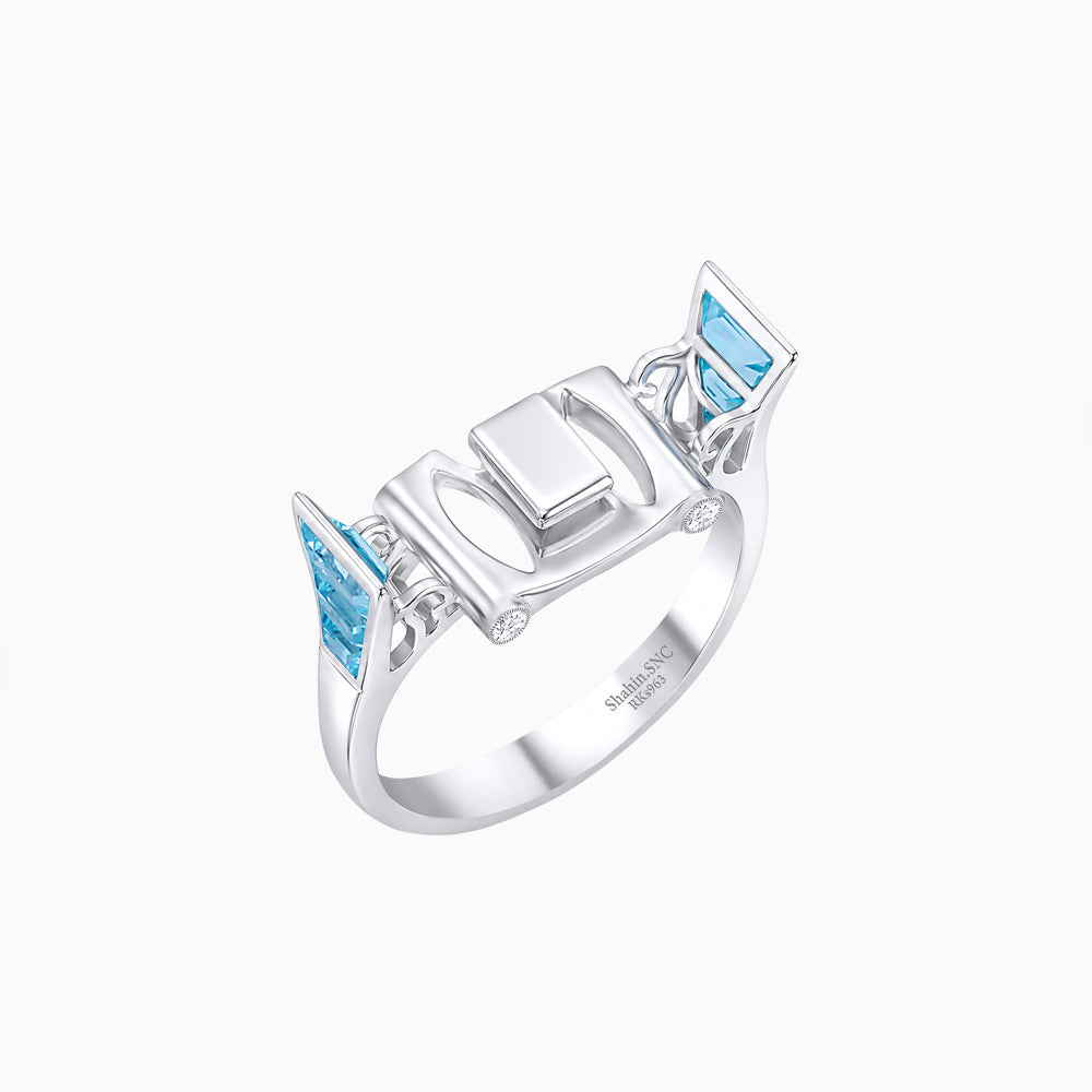 Art Deco Inspired Convertible Emerald Cut Double Halo Ring & Pendant
