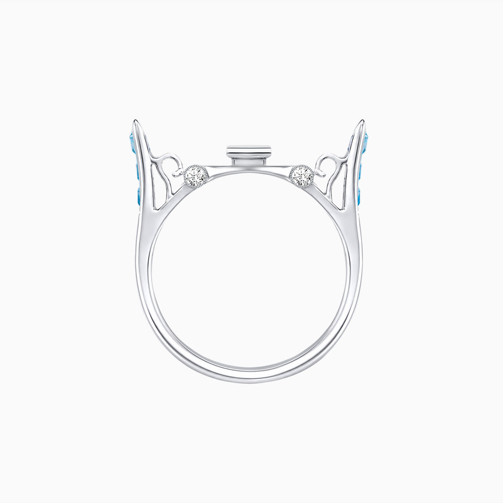 Art Deco Inspired Convertible Emerald Cut Double Halo Ring & Pendant