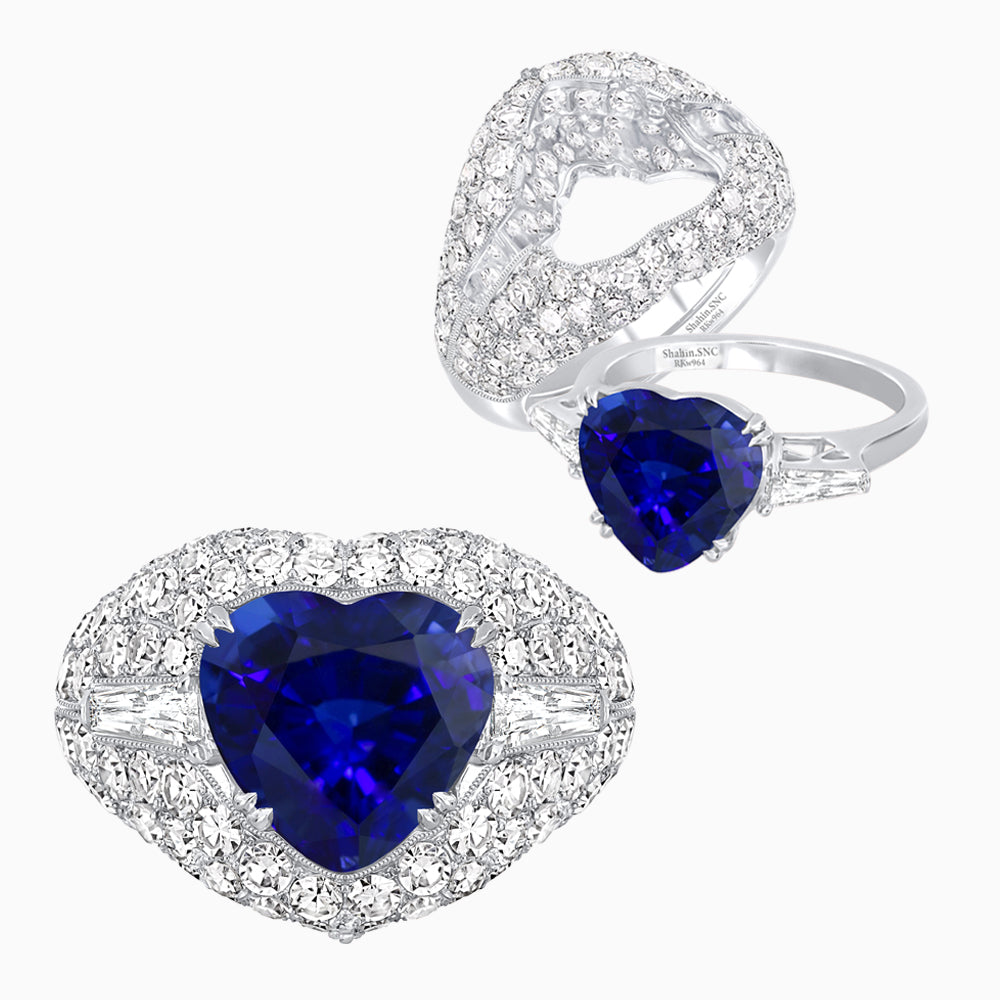 Art Deco Inspired Convertible Heart-Shaped Diamond Jacket Ring