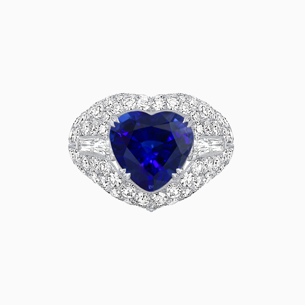 Art Deco Inspired Convertible Heart-Shaped Diamond Jacket Ring