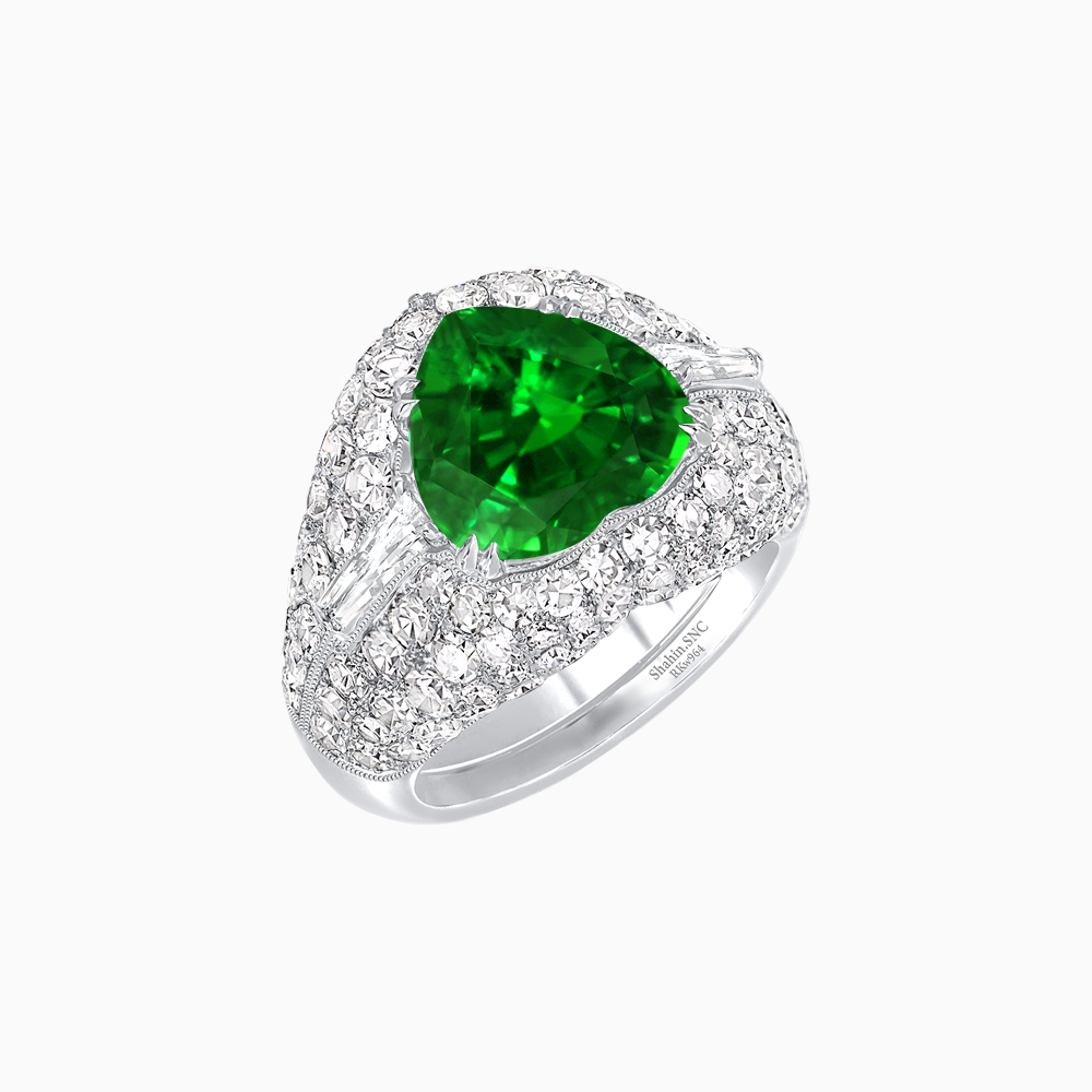 Art Deco Inspired Convertible Heart-Shaped Diamond Jacket Ring
