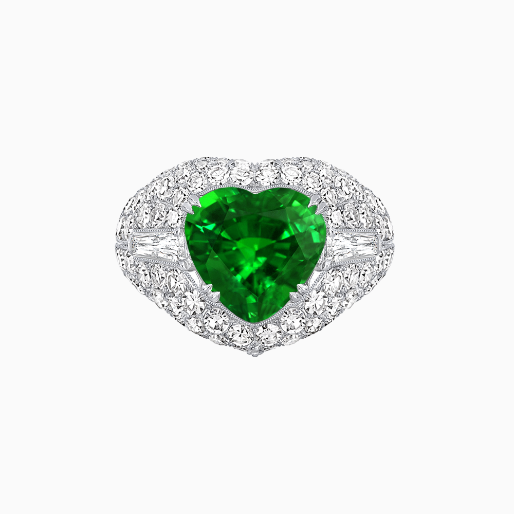 Art Deco Inspired Convertible Heart-Shaped Diamond Jacket Ring