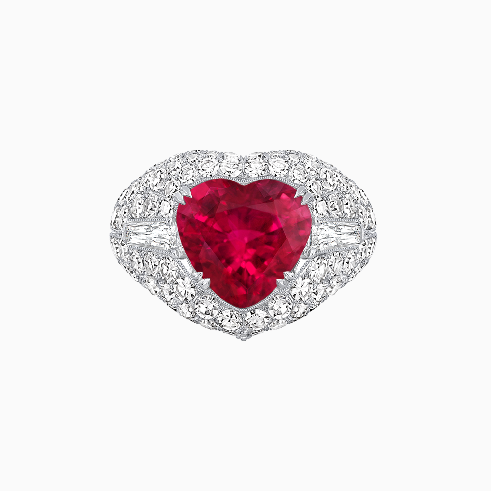 Art Deco Inspired Convertible Heart-Shaped Diamond Jacket Ring