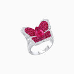 Load image into Gallery viewer, Butterfly Inspired Marquise Cocktail Ring with Invisible-Set Calibré-Cut Gemstones