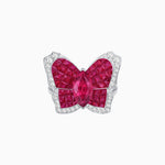 Load image into Gallery viewer, Butterfly Inspired Marquise Cocktail Ring with Invisible-Set Calibré-Cut Gemstones