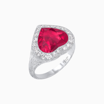 Load image into Gallery viewer, Vintage Inspired Heart Halo Ring with Textured Shank