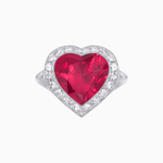 Load image into Gallery viewer, Vintage Inspired Heart Halo Ring with Textured Shank