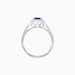 Load image into Gallery viewer, Vintage Inspired Pear Cut Floral Halo Ring with Milgrain