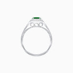 Load image into Gallery viewer, Vintage Inspired Pear Cut Floral Halo Ring with Milgrain