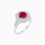 Load image into Gallery viewer, Vintage Inspired Round Cut Swirl Halo Diamond Ring