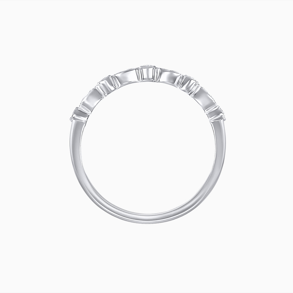 Vintage Inspired Round Diamond Half Band with Pear-Shaped Motifs