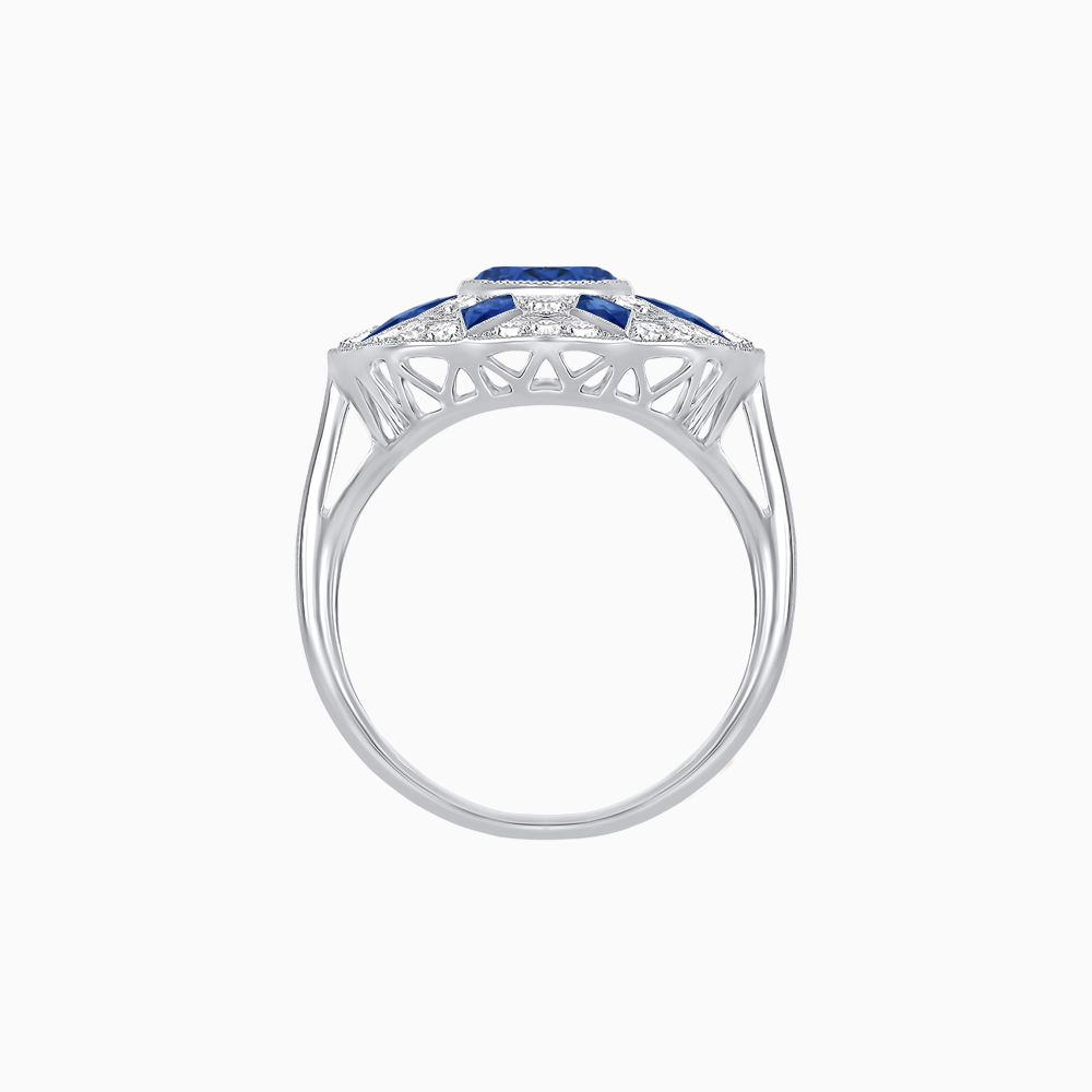 Art Deco Inspired Starburst Gemstone & Diamond Cocktail Ring