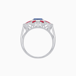 Load image into Gallery viewer, Art Deco Inspired Starburst Gemstone &amp; Diamond Cocktail Ring