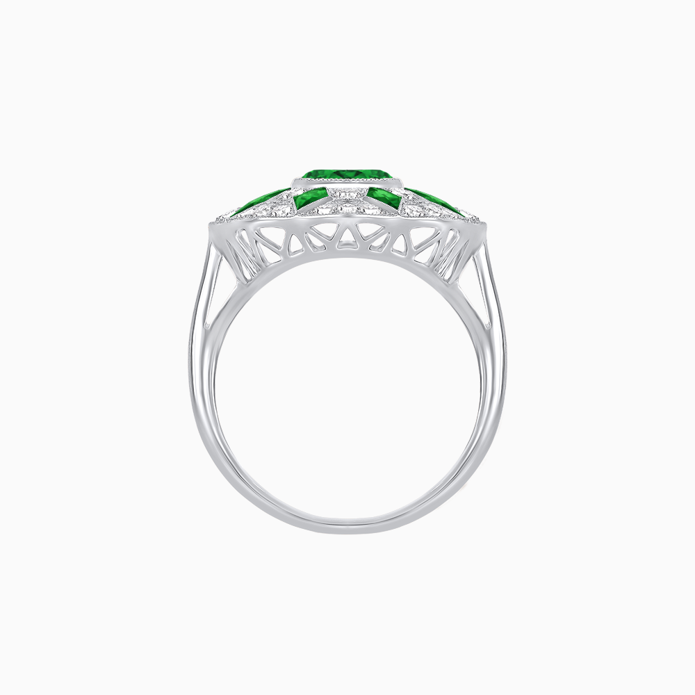 Art Deco Inspired Starburst Gemstone & Diamond Cocktail Ring