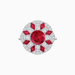 Load image into Gallery viewer, Art Deco Inspired Starburst Gemstone &amp; Diamond Cocktail Ring