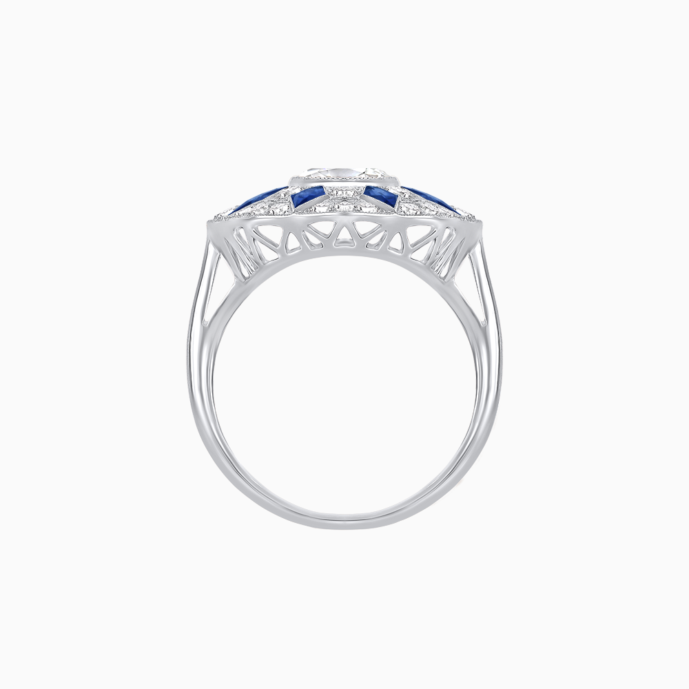 Art Deco Inspired Starburst Gemstone & Diamond Cocktail Ring