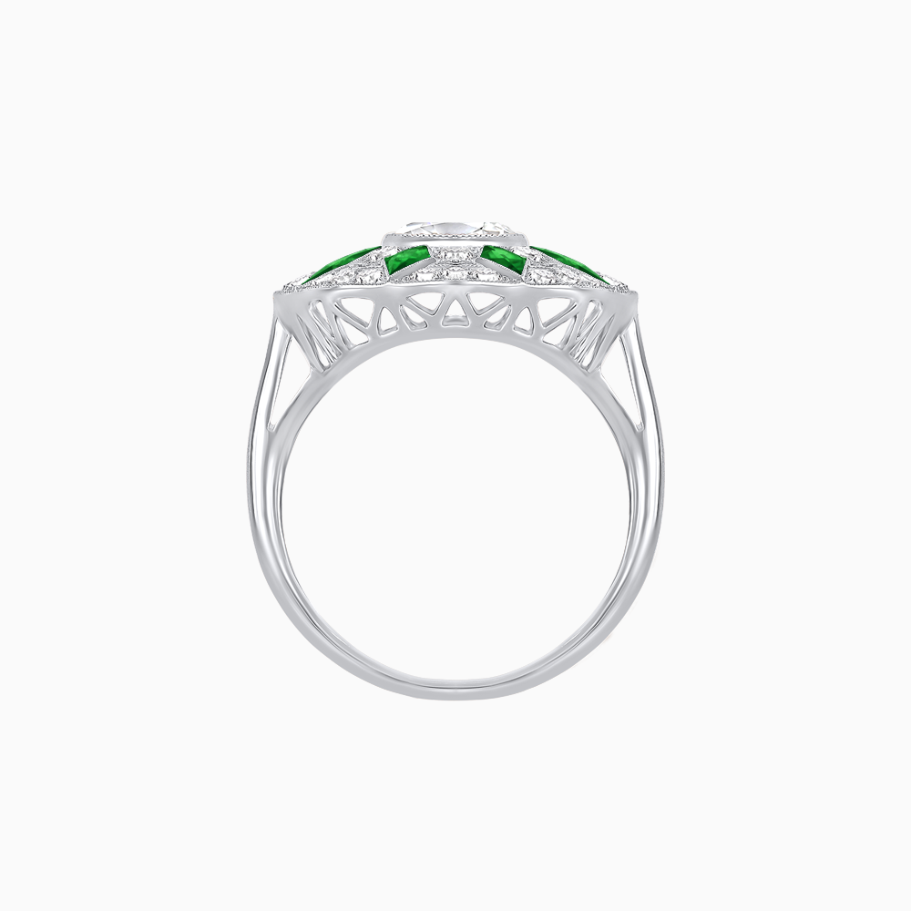 Art Deco Inspired Starburst Gemstone & Diamond Cocktail Ring