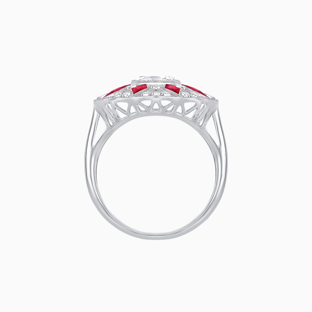 Art Deco Inspired Starburst Gemstone & Diamond Cocktail Ring