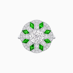 Load image into Gallery viewer, Art Deco Inspired Starburst Gemstone &amp; Diamond Cocktail Ring