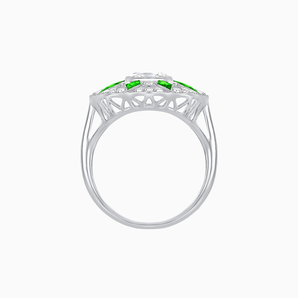 Art Deco Inspired Starburst Gemstone & Diamond Cocktail Ring
