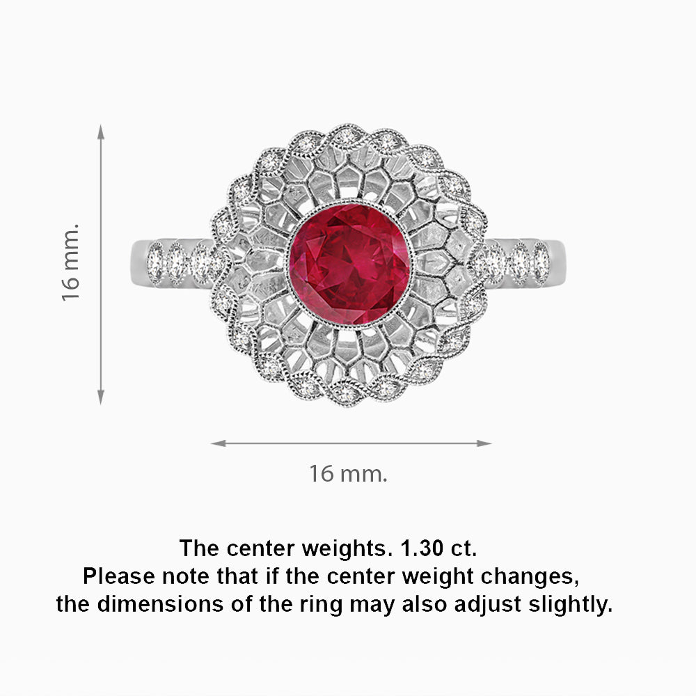 Art Deco Inspired Honey Comb Diamond Ring