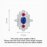 Load image into Gallery viewer, Vintage Inspired Oval Three-Stone Floral Filigree Statement Ring