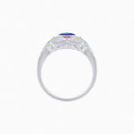 Load image into Gallery viewer, Vintage Inspired Oval Three-Stone Floral Filigree Statement Ring