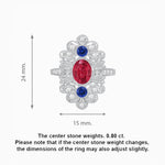 Load image into Gallery viewer, Vintage Inspired Oval Three-Stone Floral Filigree Statement Ring