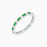 Load image into Gallery viewer, Art Deco Inspired Gemstone &amp; Diamond Eternity Full Band