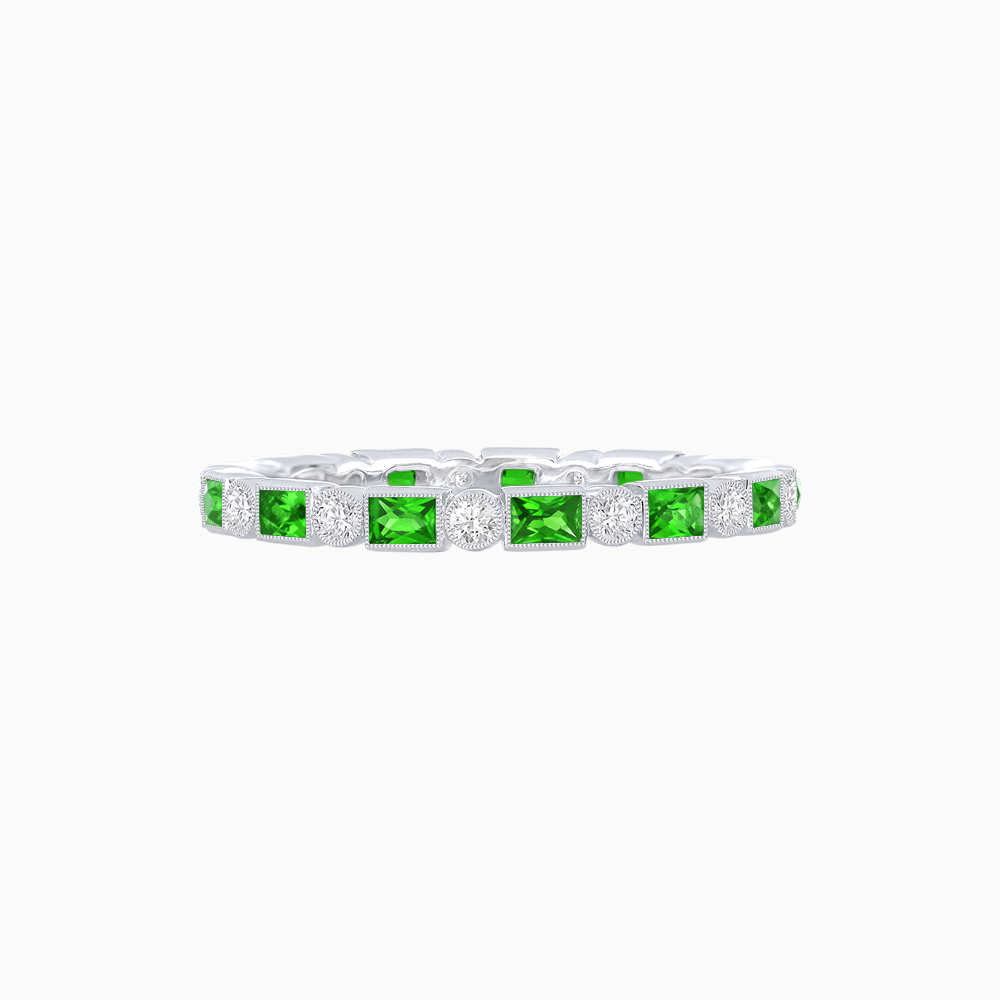 Art Deco Inspired Gemstone & Diamond Eternity Full Band