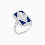 Load image into Gallery viewer, Art Deco Inspired Oval Gemstone Mosaic Diamond Ring