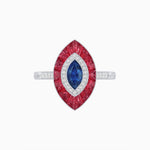 Load image into Gallery viewer, Antique Design Gemstone Marquise Ring - Shahin Jewelry
